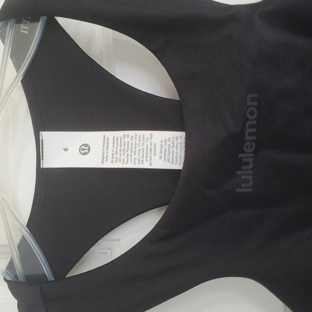 NWT Lululemon Satin Shine Tank Black SZ6 - Picture 2 of 4